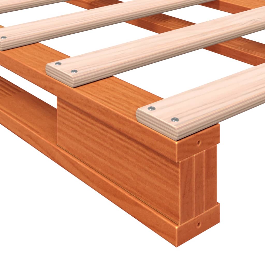 Palleseng voksbrun 180x200 cm heltre furu