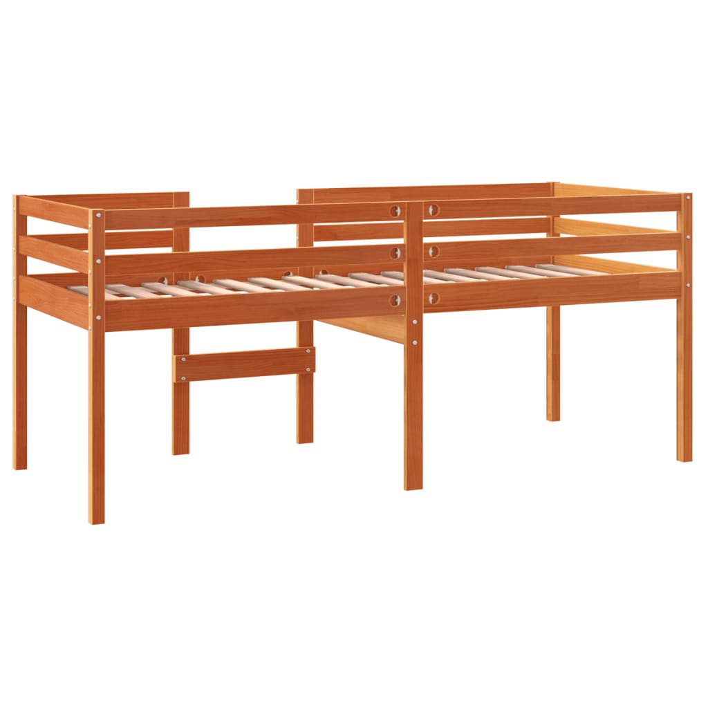Høyseng voksbrun 90x200 cm heltre furu
