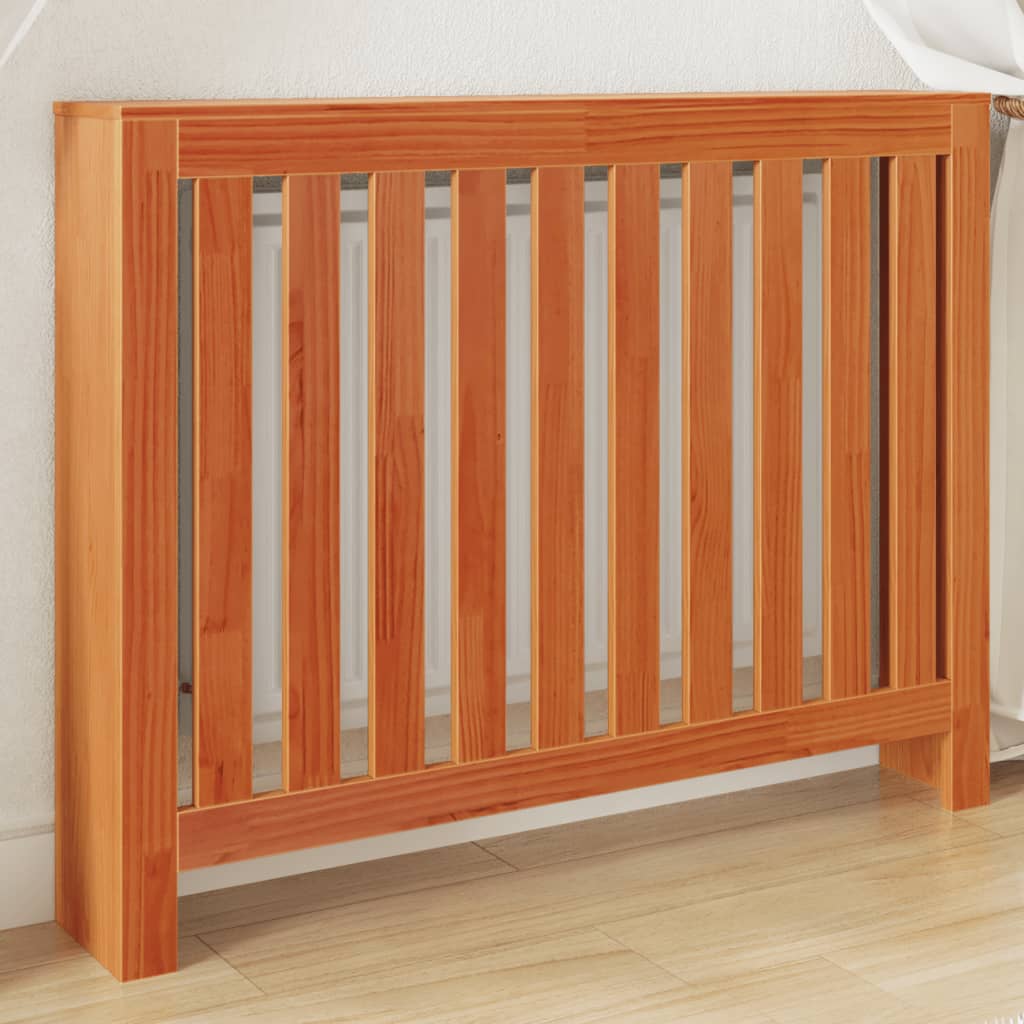 Radiatordeksel voksbrun 108,5x19x84 cm heltre furu