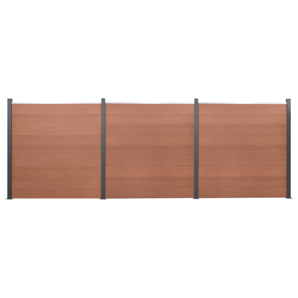 Gjerdepanelsett brun 526x186 cm WPC