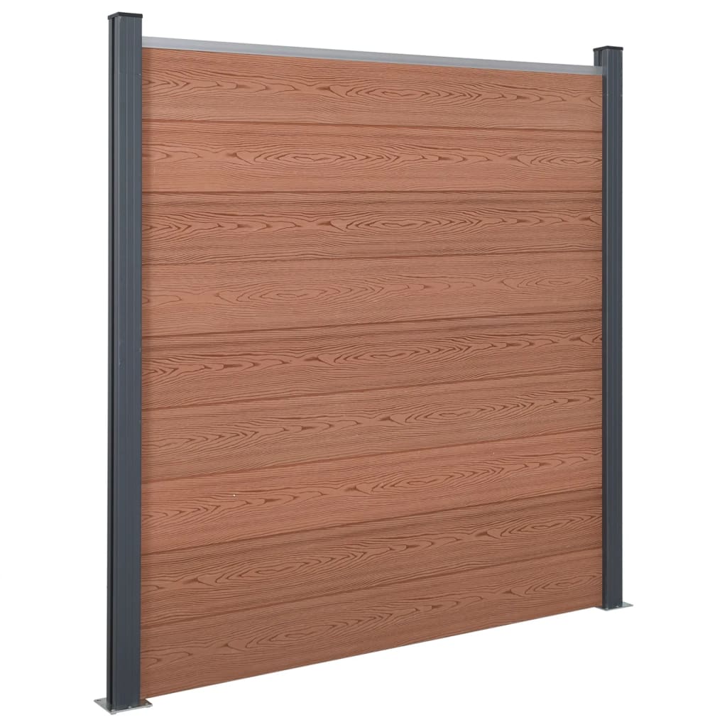 Gjerdepanelsett brun 526x186 cm WPC