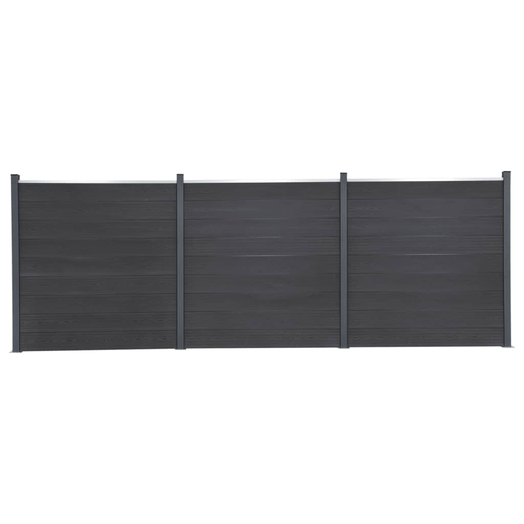 Gjerdepanelsett grå 526x186 cm WPC