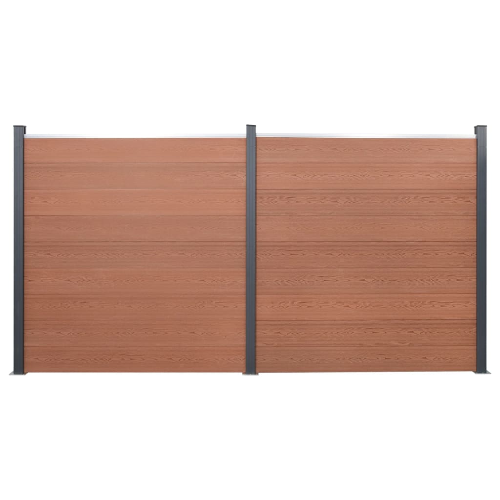Gjerdepanelsett brun 353x186 cm WPC