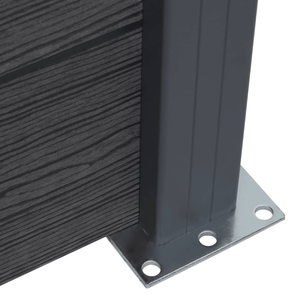 Gjerdepanelsett grå 353x186 cm WPC