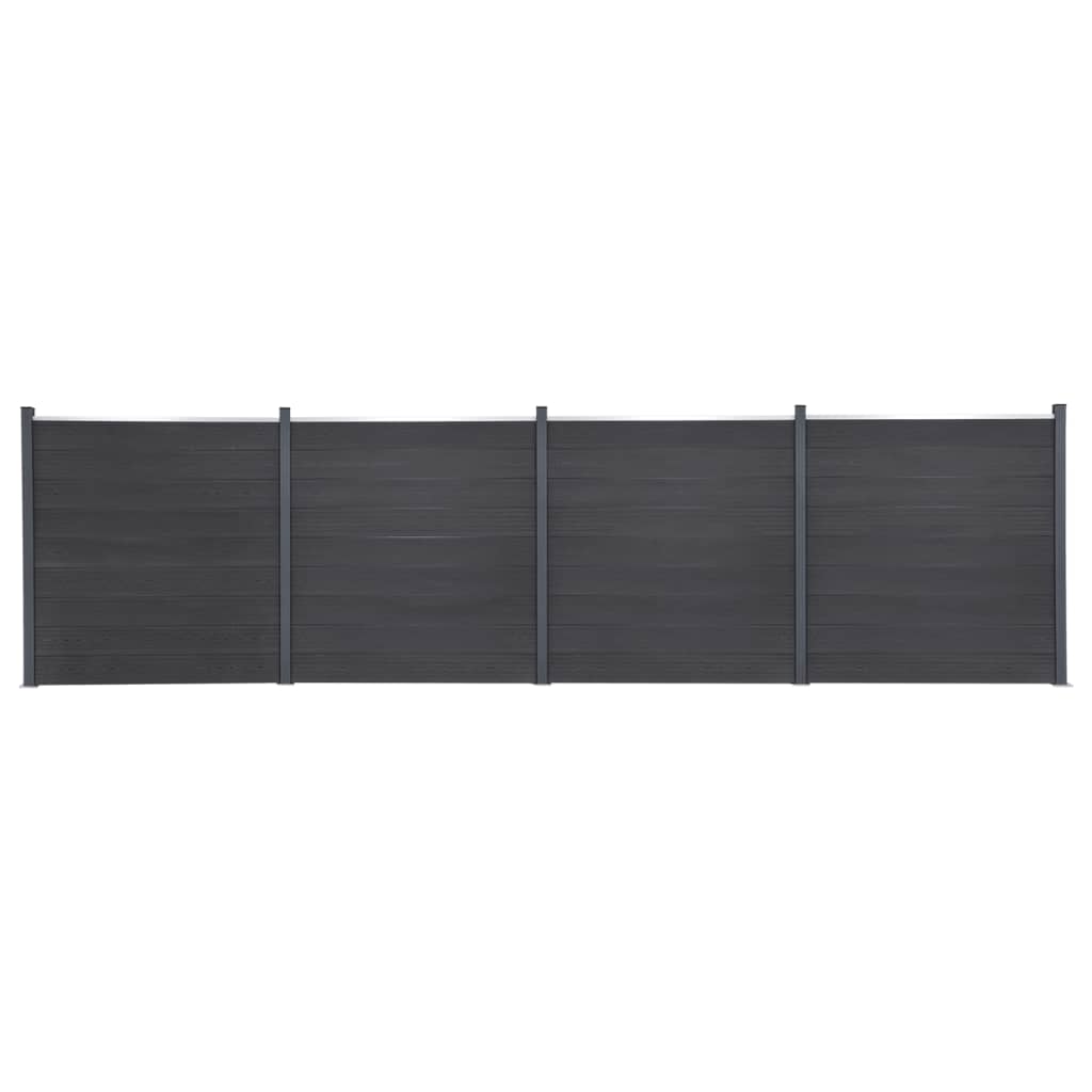 Gjerdepanelsett grå 699x186 cm WPC