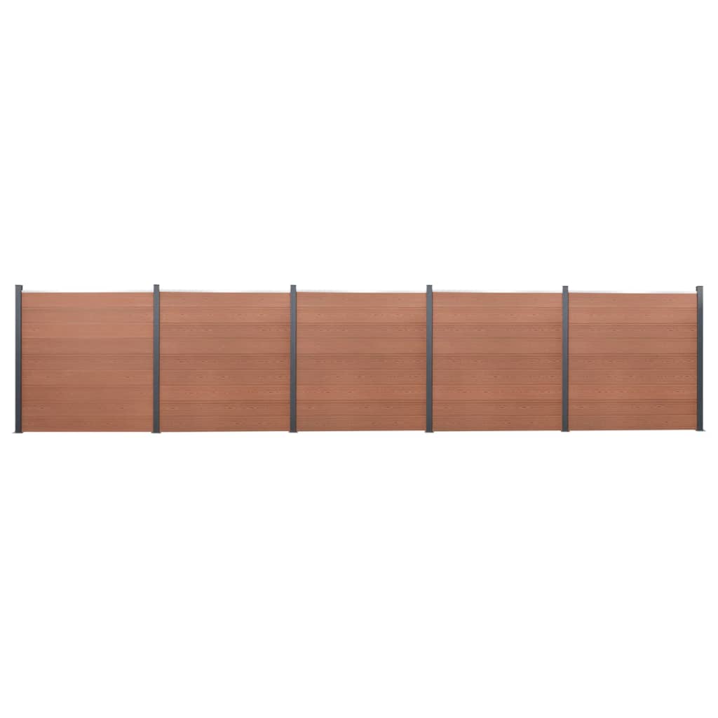 Gjerdepanelsett brun 872x186 cm WPC