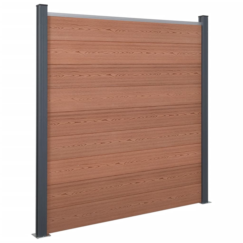 Gjerdepanelsett brun 872x186 cm WPC