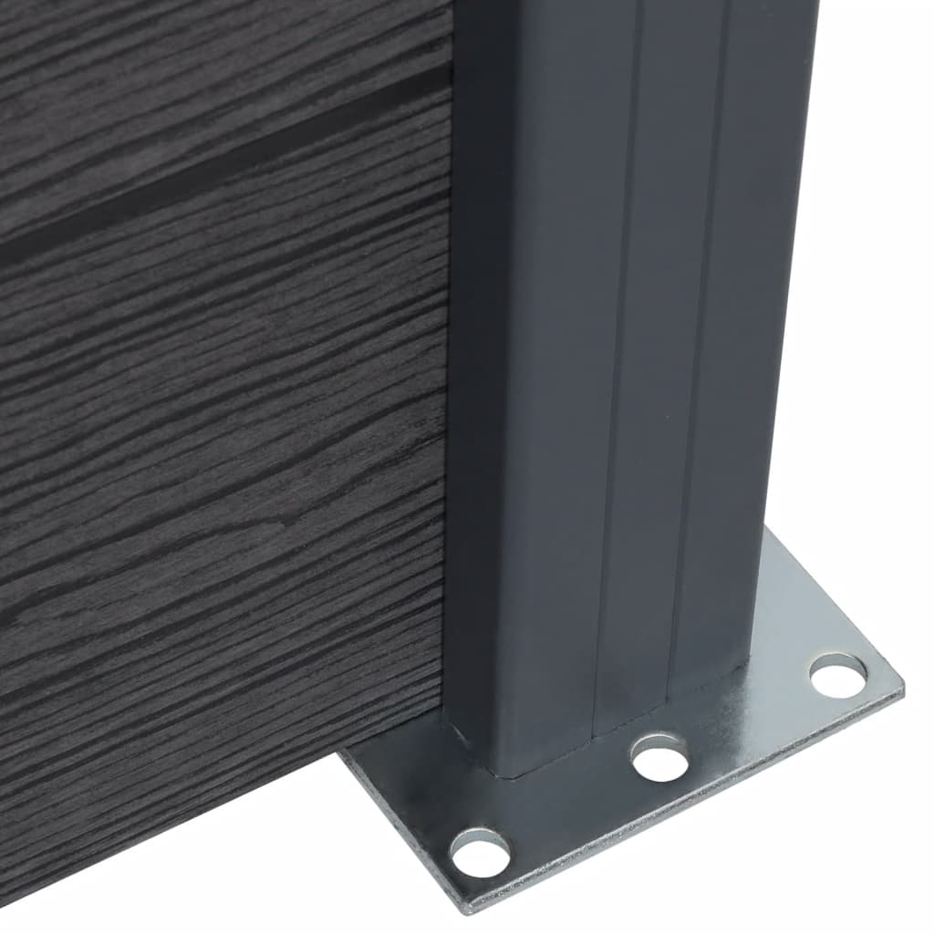 Gjerdepanelsett grå 872x186 cm WPC