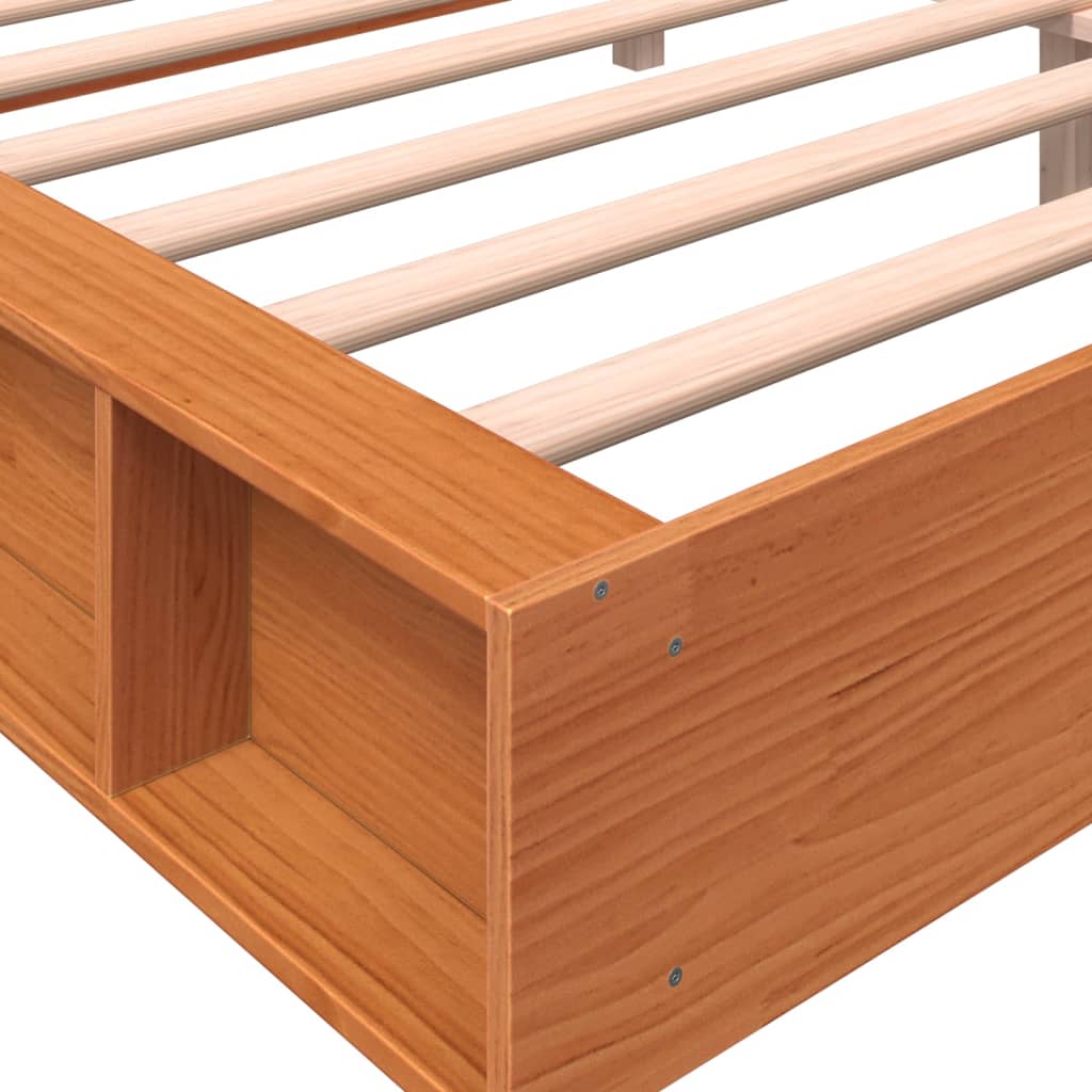 Sengeramme uten madrass voksbrun 180x200 cm heltre furu
