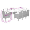 Hagespisegruppe med puter 9 deler polyrotting brun
