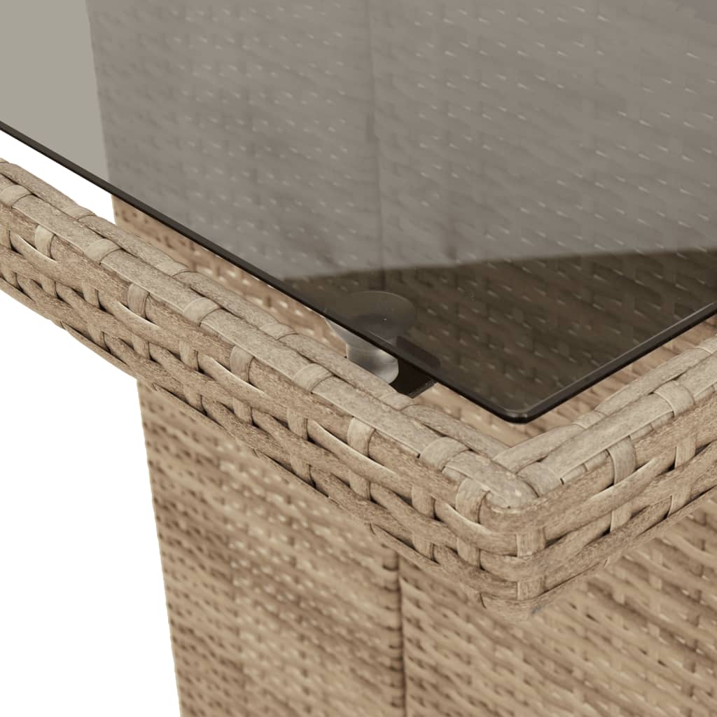 Hagespisegruppe med puter 9 deler polyrotting beige