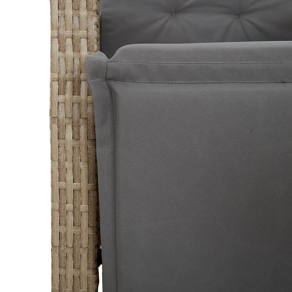 Hagespisegruppe med puter 9 deler polyrotting beige