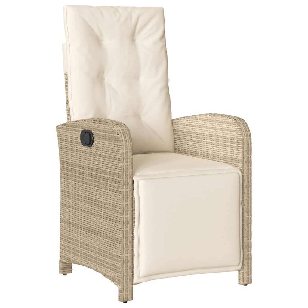 Bistrosett 3 deler med puter beige polyrotting