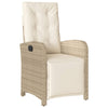 Bistrosett 3 deler med puter beige polyrotting