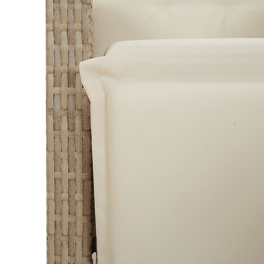 Bistrosett 3 deler med puter beige polyrotting