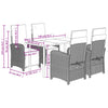 Hagespisegruppe med puter 5 deler polyrotting beige