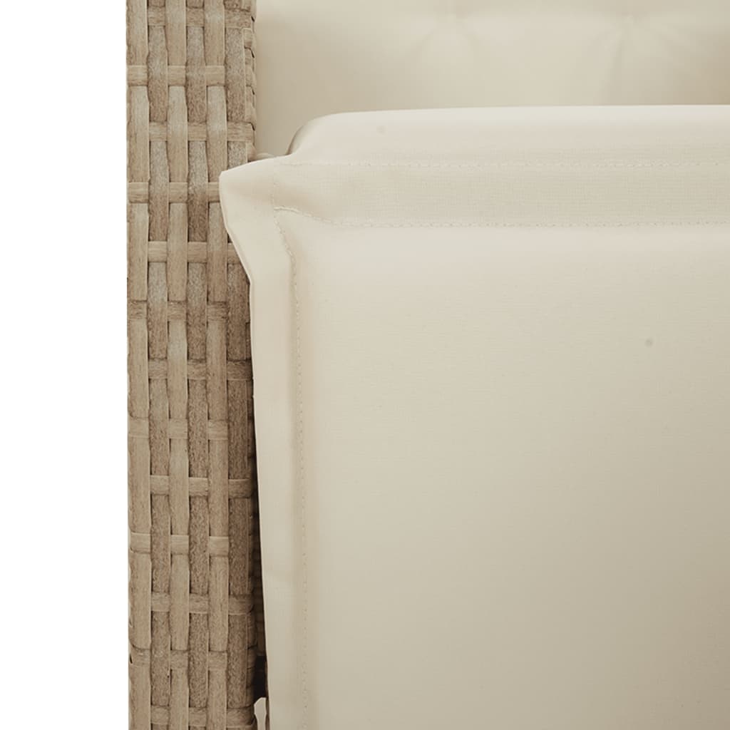 Bistrosett 3 deler med puter beige polyrotting