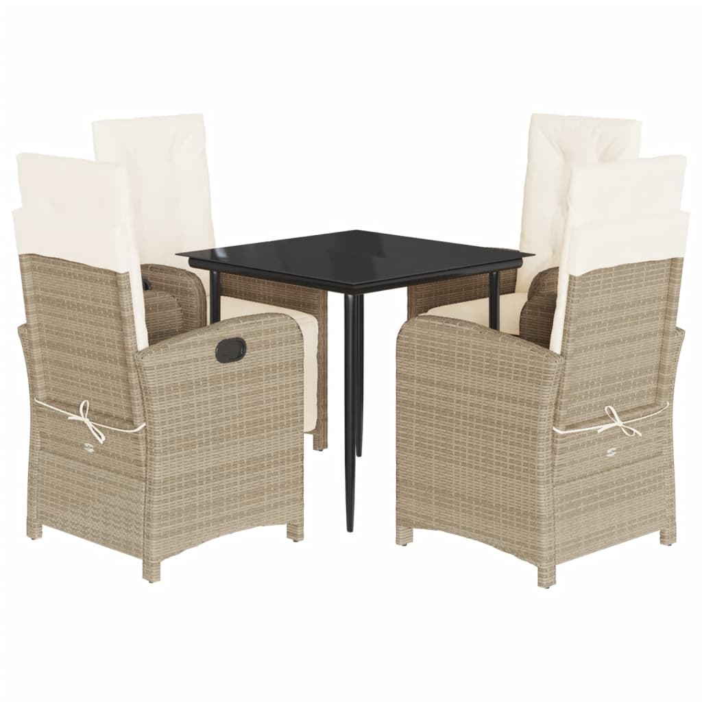 Hagespisegruppe med puter 5 deler polyrotting beige