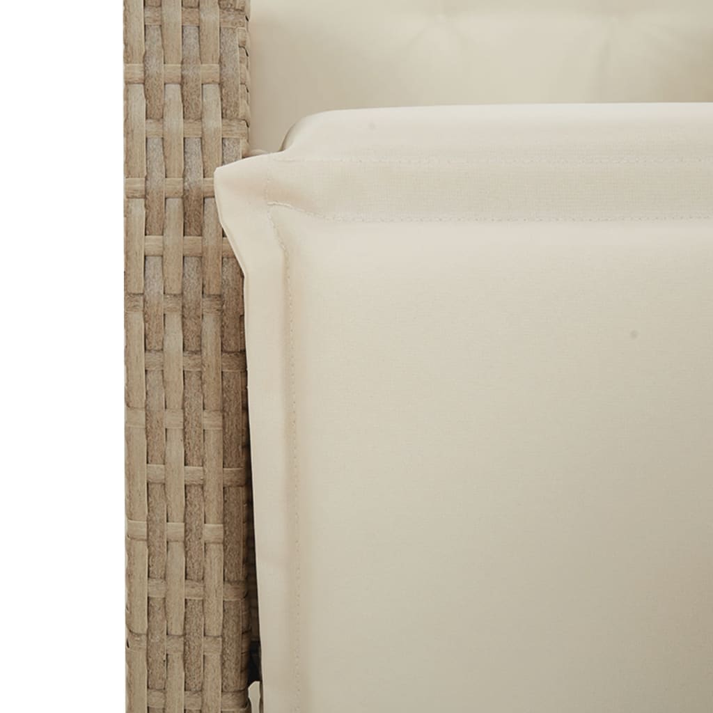 Hagespisegruppe med puter 5 deler polyrotting beige