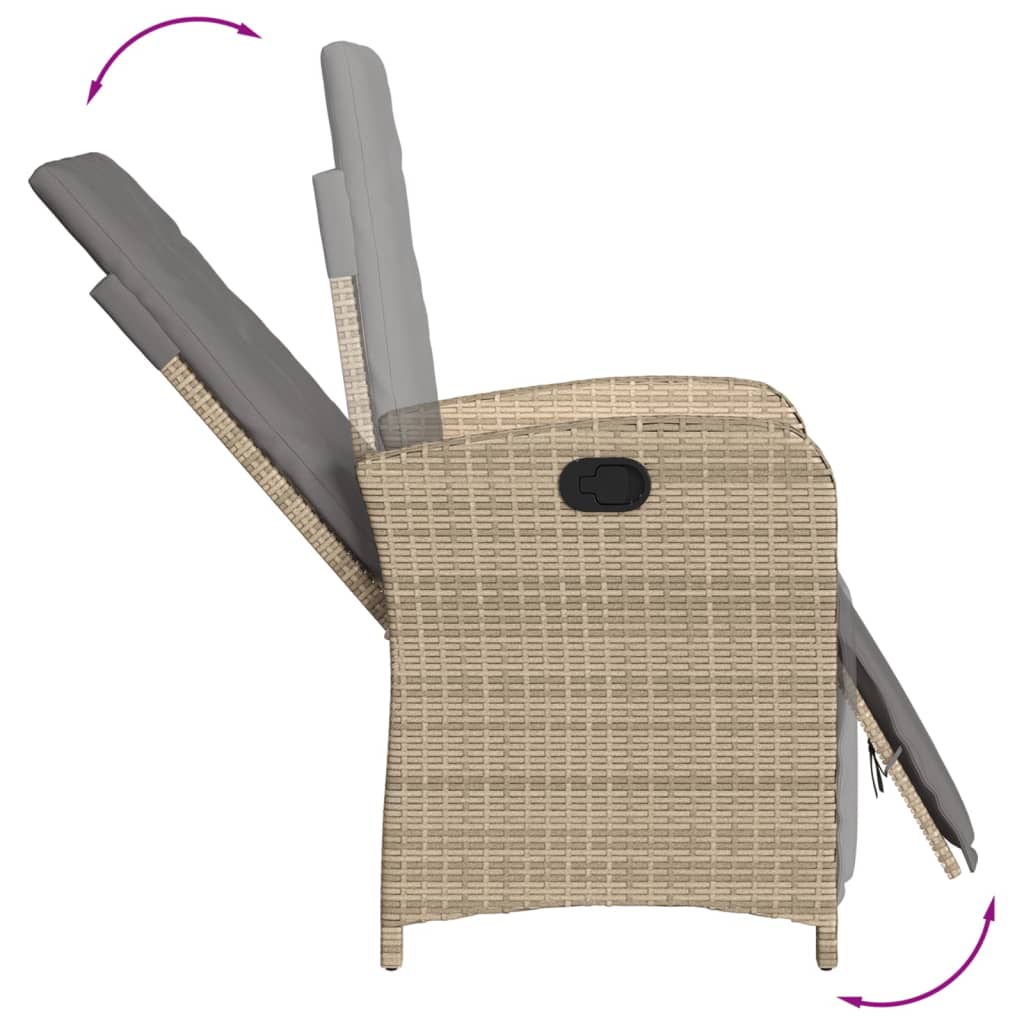 Bistrosett 3 deler med puter beige polyrotting