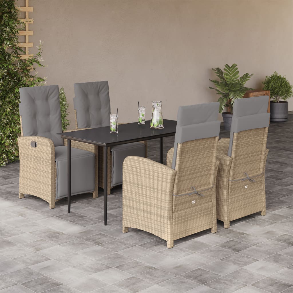 Hagespisegruppe med puter 5 deler polyrotting beige