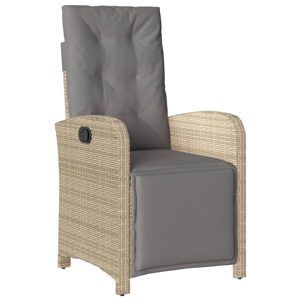 Bistrosett 3 deler med puter beige polyrotting
