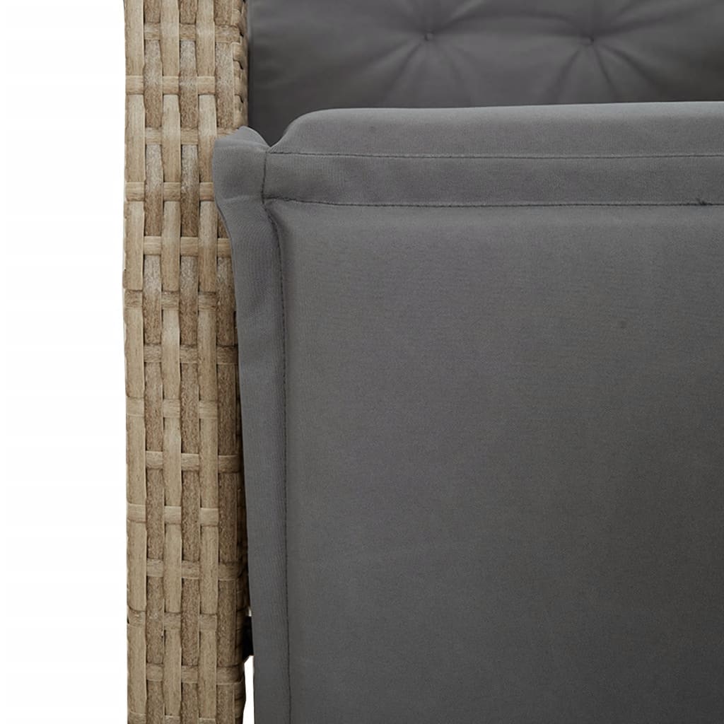 Hagespisegruppe med puter 5 deler polyrotting beige