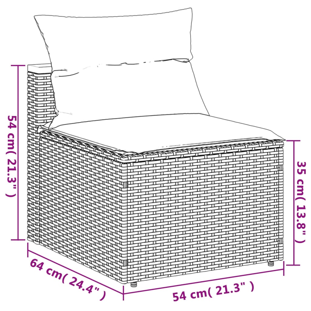 Hagesofaer med puter 5 deler beige polyrotting akasie