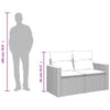 Hagesofa med puter 2-seters svart polyrotting
