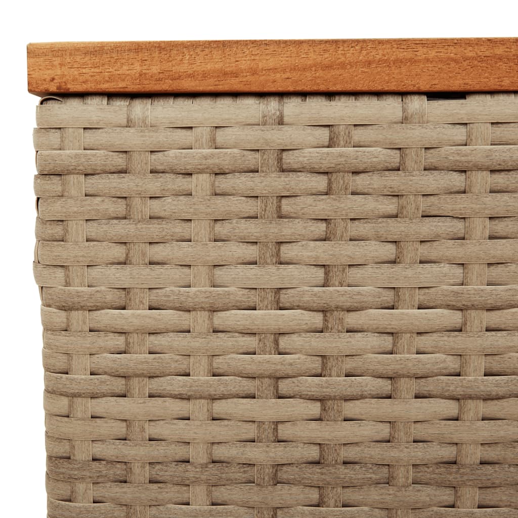 Hagebord beige 55x55x37 cm polyrotting og akasietre