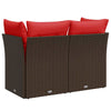 Hagesofa med puter 2-seters brun polyrotting