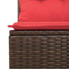 Hagesofa med puter 4-seters brun polyrotting