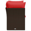 Hagesofa med puter 2-seters brun polyrotting