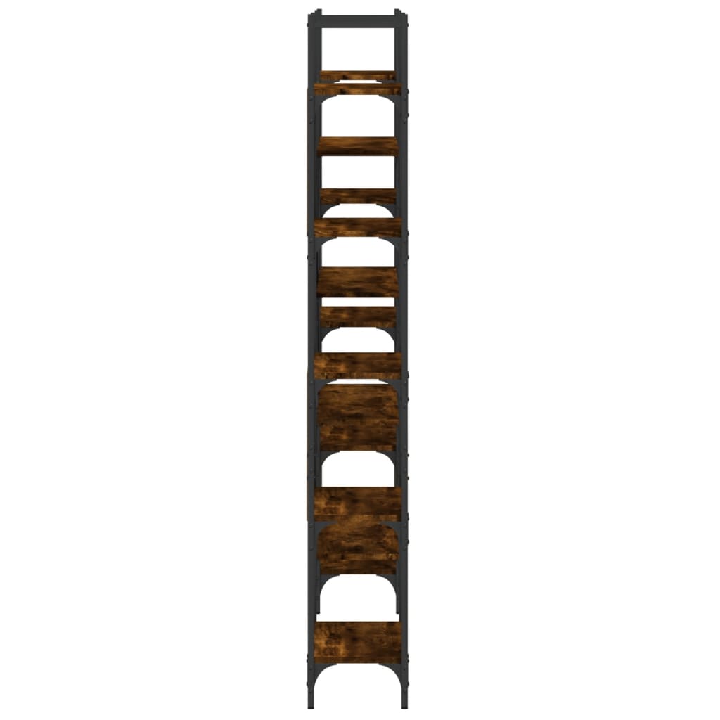 Bokhylle røkt eik 155,5x24x166,5 cm konstruert tre