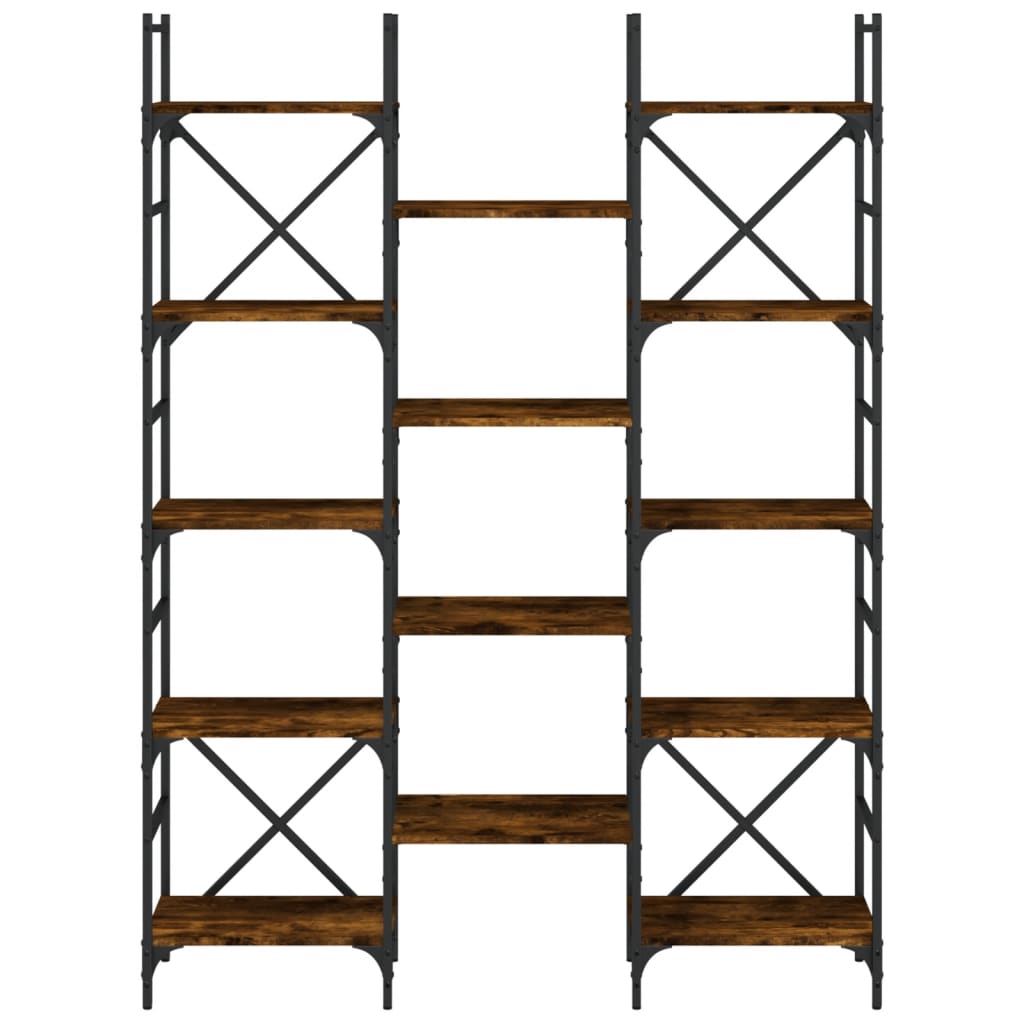 Bokhylle røkt eik 127,5x28,5x172,5 cm konstruert tre
