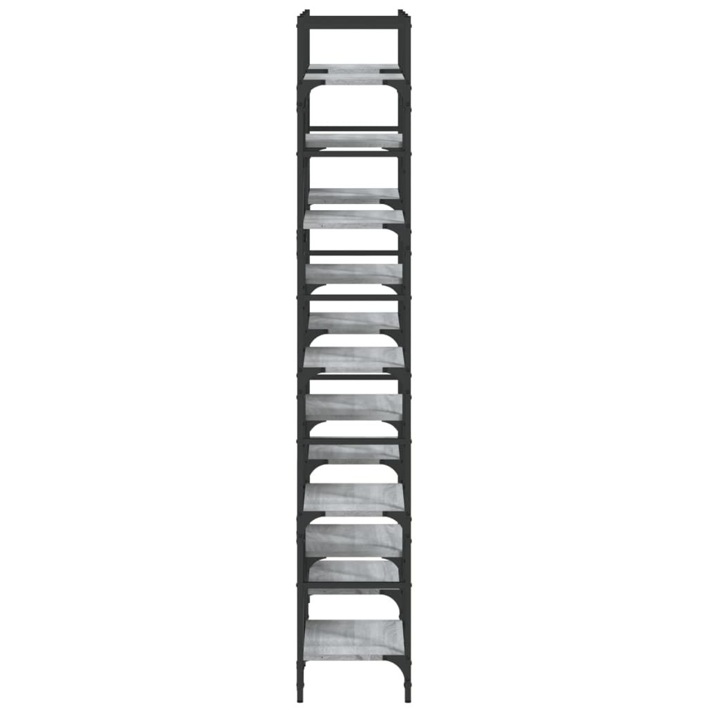 Bokhylle grå sonoma 127,5x28,5x172,5 cm konstruert tre