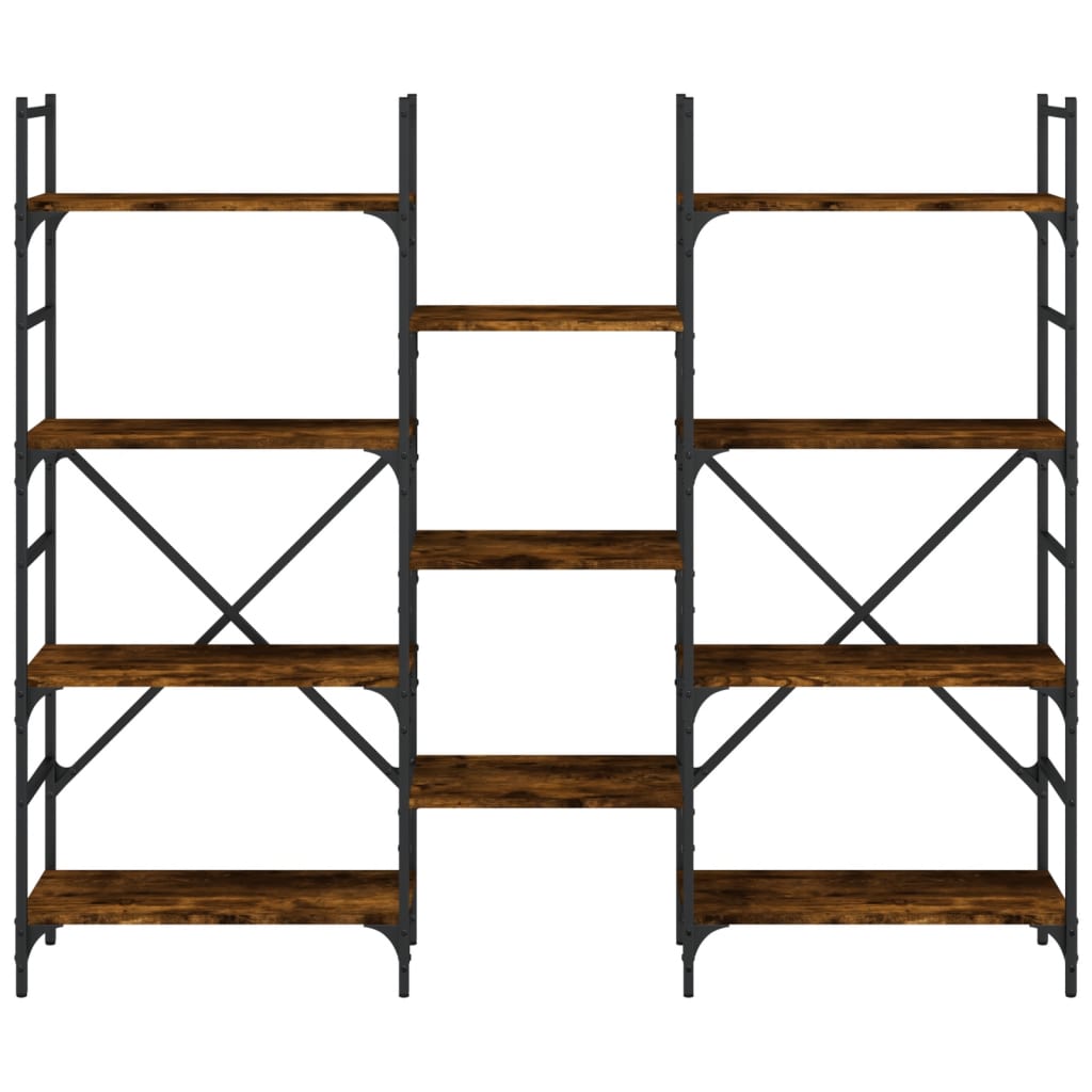 Bokhylle røkt eik 160x28,5x136,5 cm konstruert tre