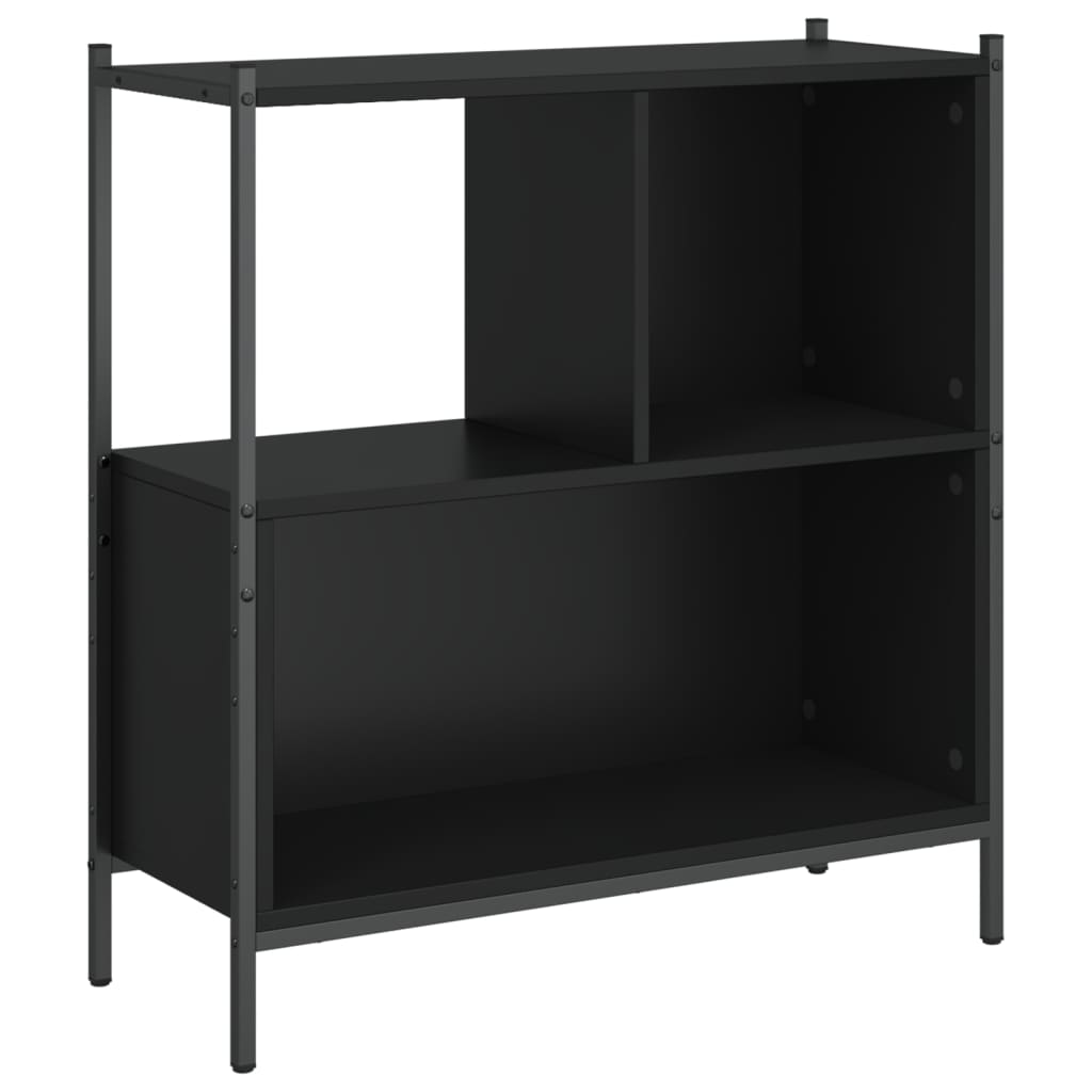 Bokhylle svart 72x28x77,5 cm konstruert tre