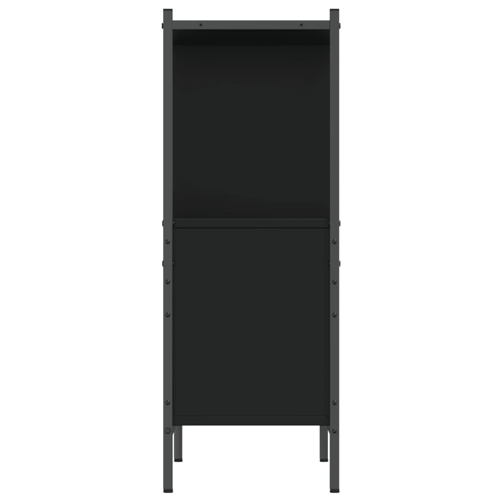 Bokhylle svart 72x28x77,5 cm konstruert tre