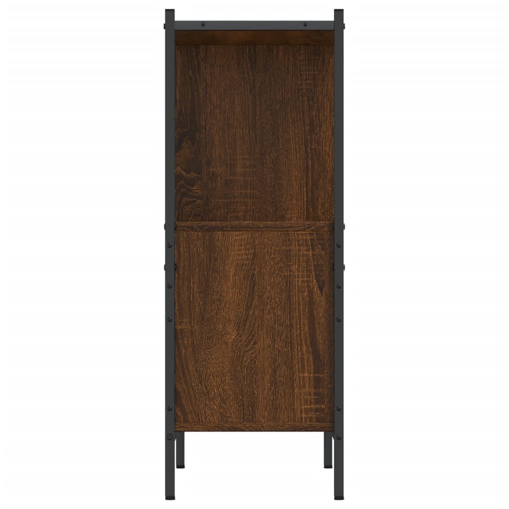 Bokhylle brun eik 72x28x77,5 cm konstruert tre