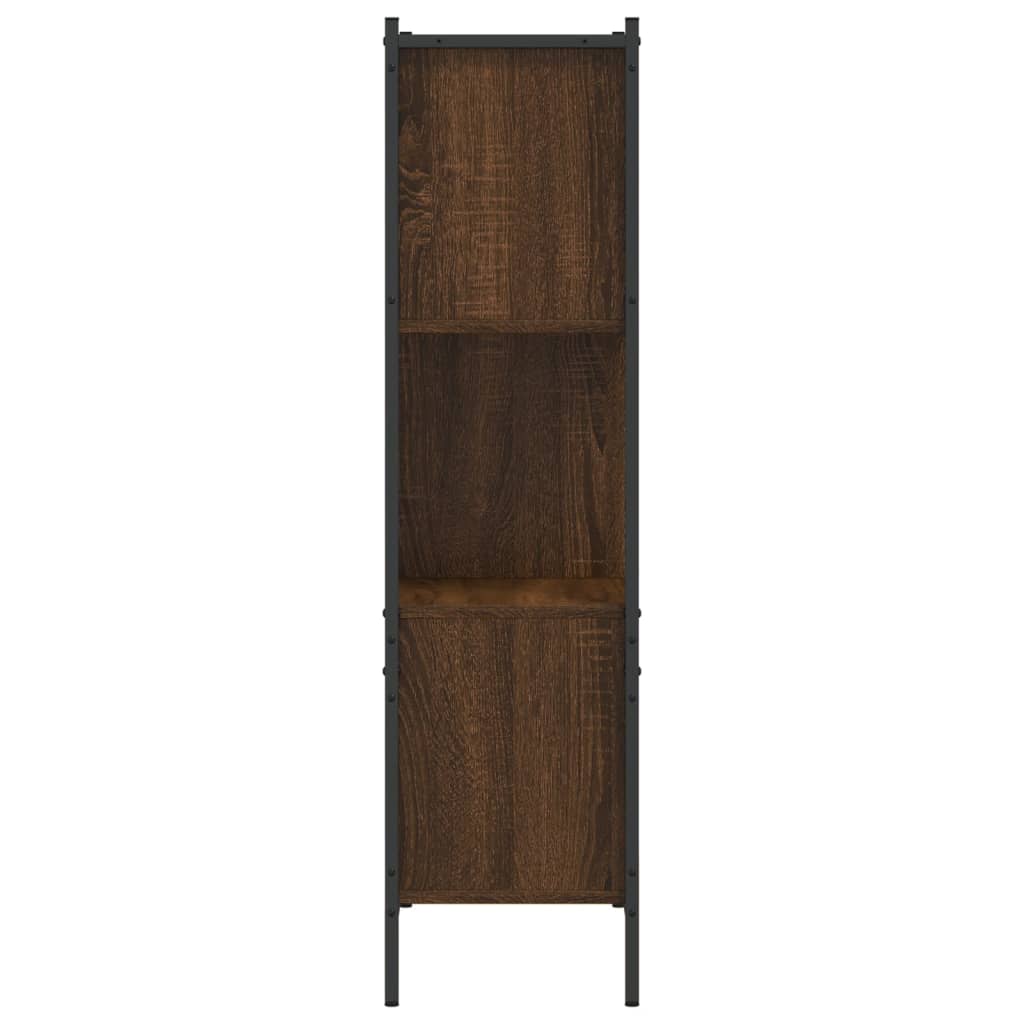 Bokhylle brun eik 72x28x109 cm konstruert tre