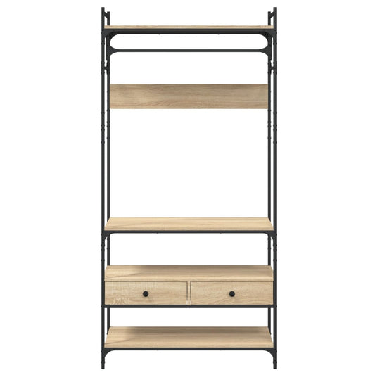 Garderobe med skuffer sonoma eik 89x39x184,5 cm konstruert tre