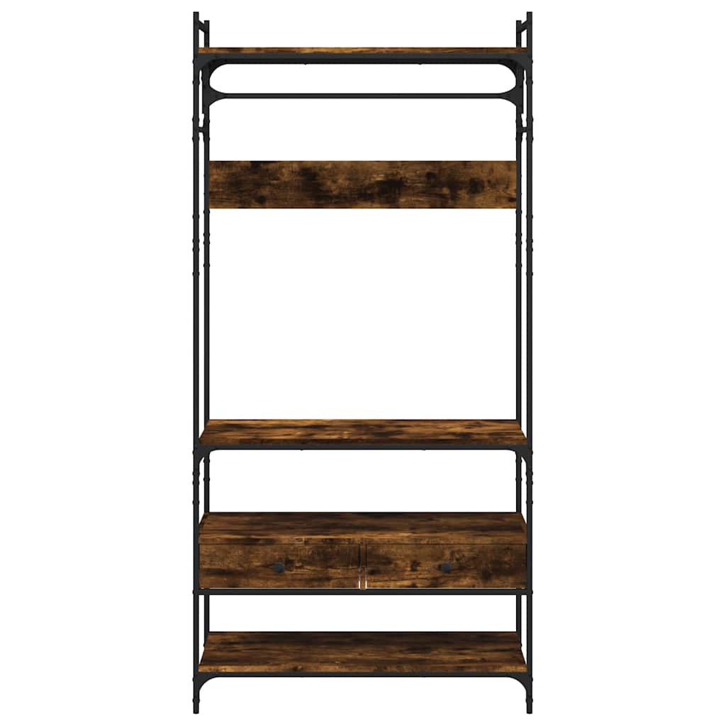Garderobe med skuffer røkt eik 89x39x184,5 cm konstruert tre