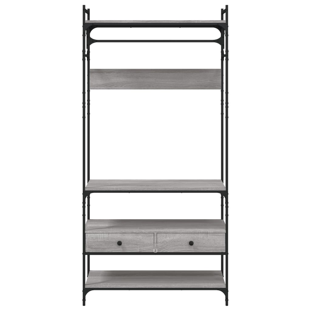 Garderobe med skuffer grå sonoma 89x39x184,5 cm konstruert tre