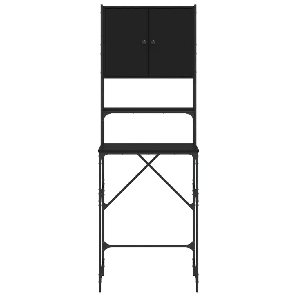 Vaskemaskinskap svart 68x48,5x194 cm