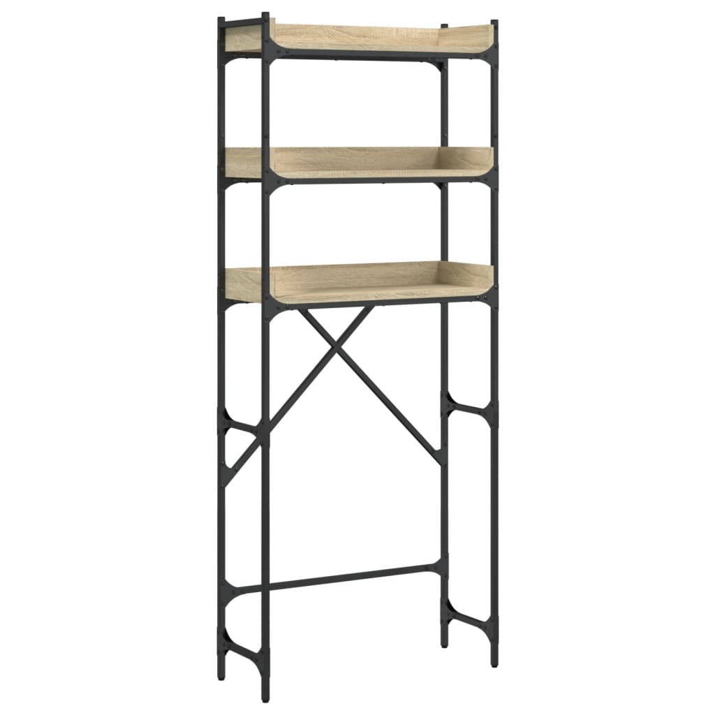 Vaskemaskinhylle sonoma eik 67x25x163 cm sponplate