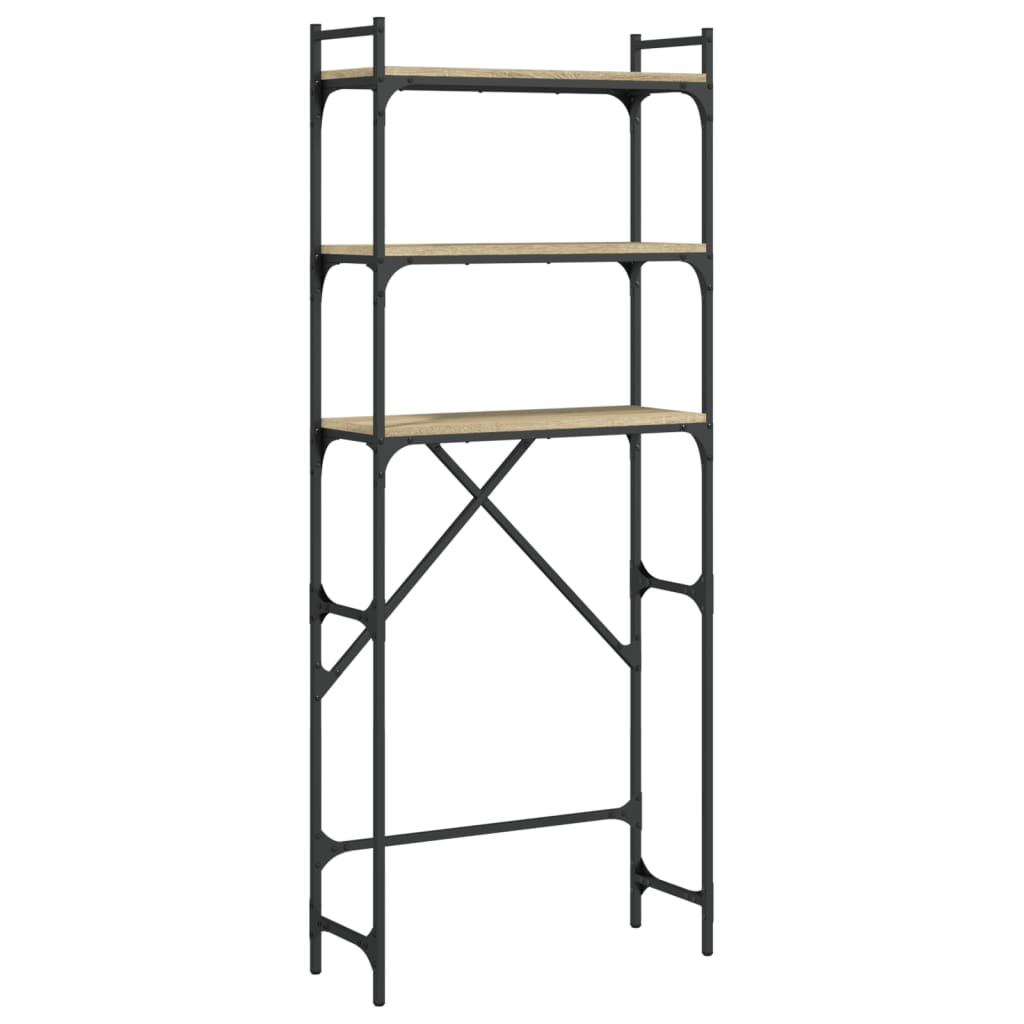Vaskemaskinhylle sonoma eik 67x25x163 cm sponplate
