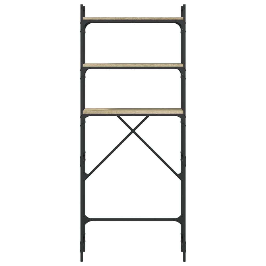 Vaskemaskinhylle sonoma eik 67x25x163 cm sponplate