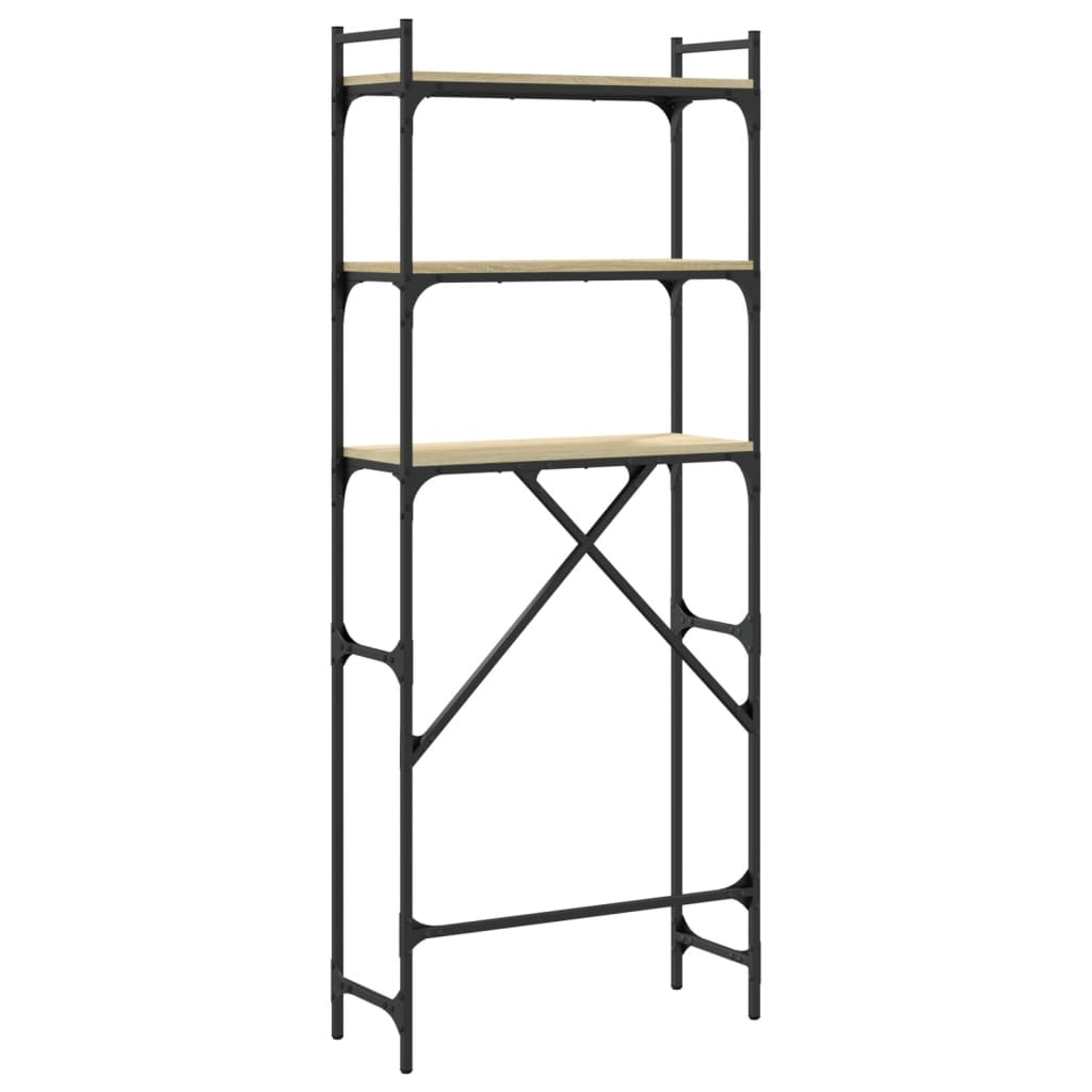 Vaskemaskinhylle sonoma eik 67x25x163 cm sponplate