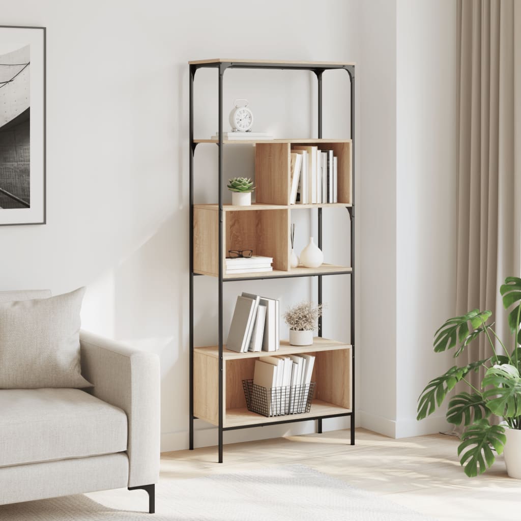 Bokhylle 5 etasjer sonoma eik 76x33x188,5 cm konstruert tre